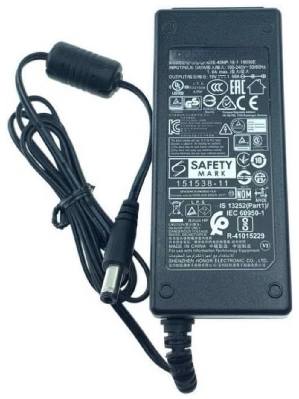 Genuine Hoioto 30W ADS-40NP-19-1 19030E AC/DC Power Adapter 19V 1.58A w/PC
